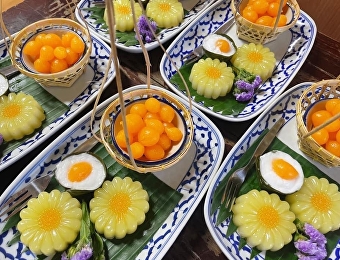 อาหารว่างขนมไทย  สนใจสอบถามรายละเอียด
0-2160-1419 0-2160-1480 คุณน้ำ,คุณน้อง
ฝ่ายขาย ฝ่ายธุรกิจโรงแรมวังสวนสุนันทา
มหาวิทยาลัยราชภัฏสวนสุนันทา