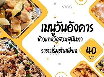 Tuesday menus   Suan Sunandha Palace
Rice and Curry     Starting price only
40.- baht