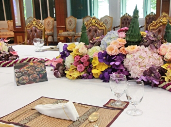 Subdivision of business Suan sunandha
palace hotel in affiliation of Bureau of
asset and income gain the trust of Thai
royal cuisine arrangement in welcoming
party for Ms. Marisa Chearavanont and
entourages