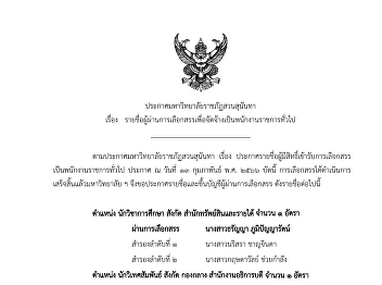 Announcement of result of candidate who
were recruited as General Administrative
Officer, working on procurement
(university budget) of Bureau of Assets
and Income,