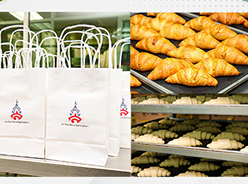 Kaew Chao Chom Bekery, Bureau of Assets
and Income arranged snack boxes to
Student Development