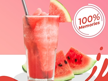 In this scorching heat, who's looking
for a refreshing cold drink? Today, we
recommend our refreshing Watermelon
Smoothie, sweet, cold, and fresh, for
just 35 baht at the Chao Wang Coffee
Shop.