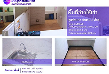 Available Space for Rent: Two Food
Stalls Area Size: 8 square meters
Location: Food Court, Suan Sunandha
Rajabhat University